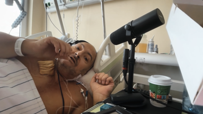 FOTO: Patrik Hezucký ukázal celý svůj nemocniční pokoj.