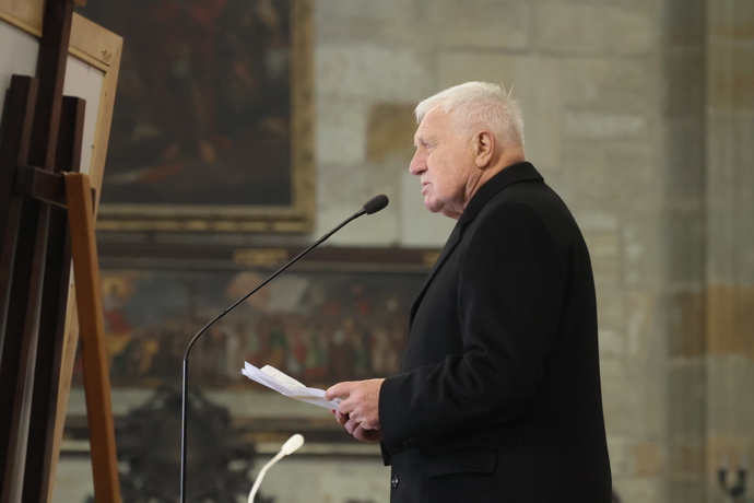 Václav Klaus pronesl během obřadu dojemný projev.