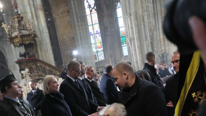 FOTO: Miloš Zeman po pohřbu Dominika Duky.