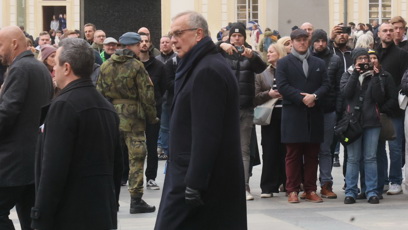 FOTO: Miroslav Kalousek na pohřbu Dominika Duky.