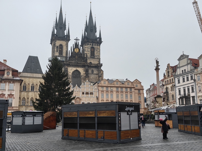 Vánoční strom na Staroměstském náměstí.