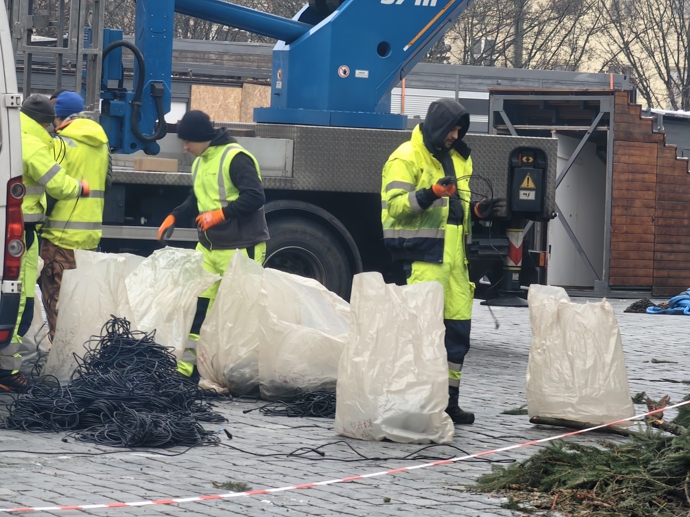 Vánoční strom na Staroměstském náměstí.