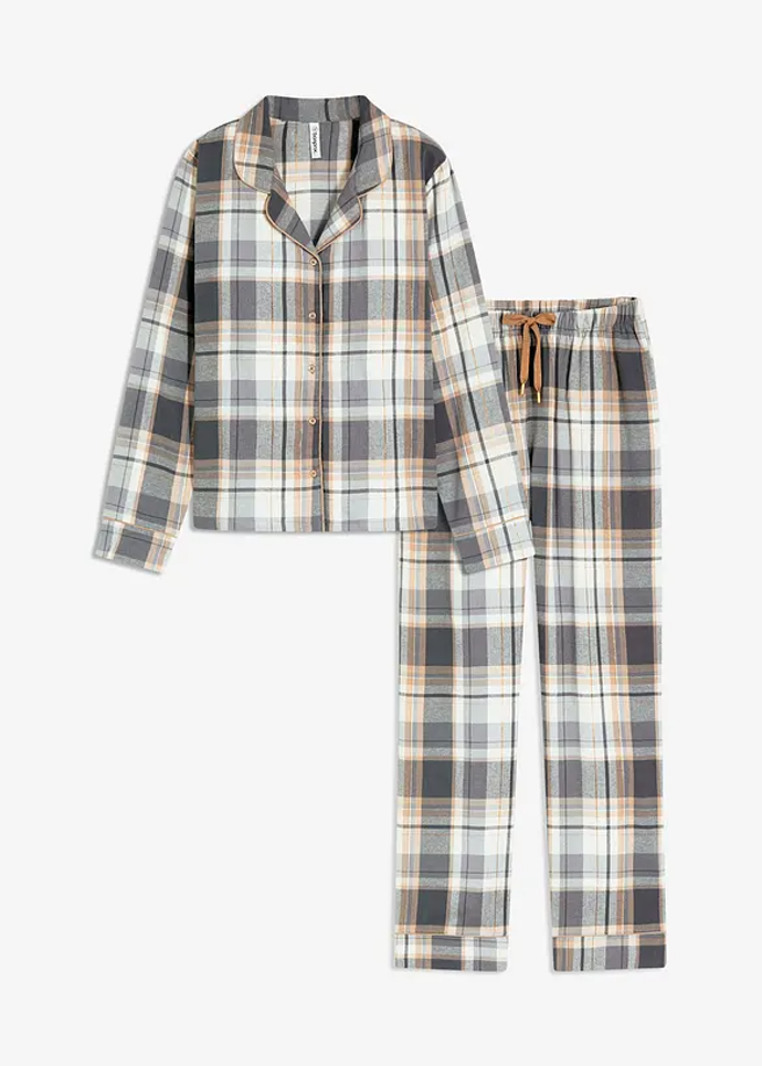 Tkané flanelové pyžamo se třpytivou přízí a dárkovou taškou, Bonprix, 899 Kč