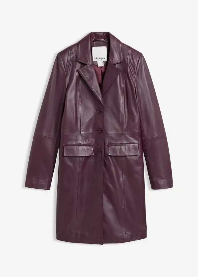 Kožený blejzrový kabát jehněčí kůže nappa, Bonprix, 4829 Kč