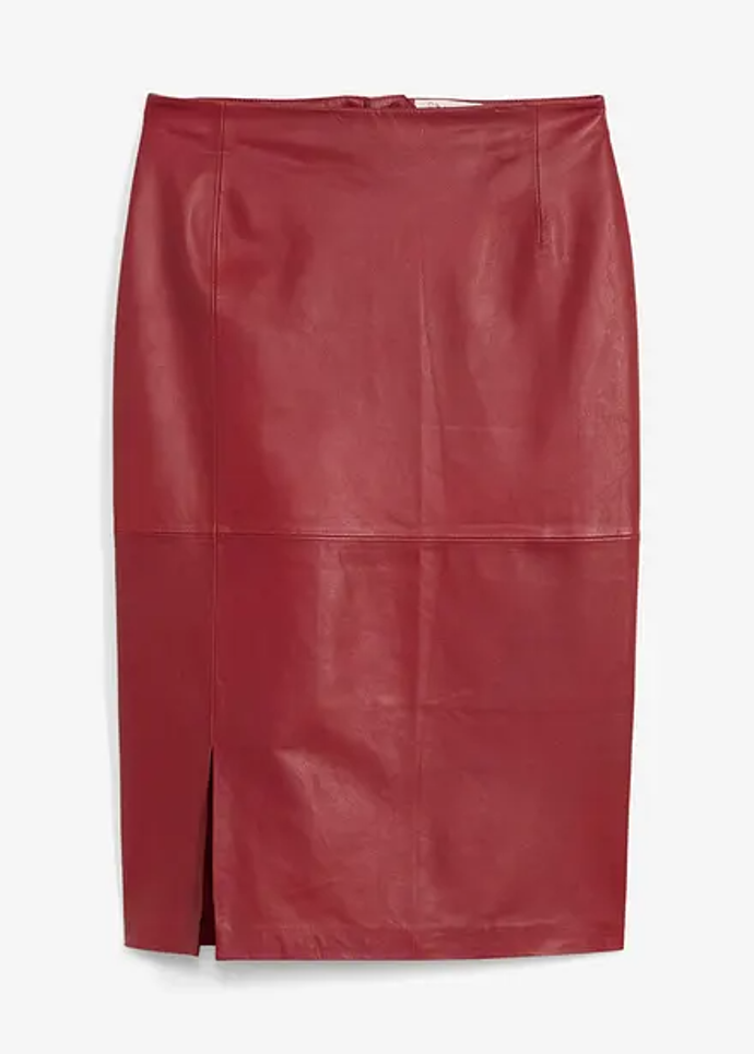 Kožená s sukně s rozparkem, Bonprix 3429 Kč