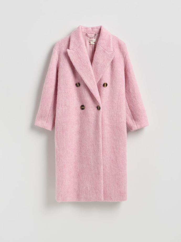 Dvouřadý kabát s vlnou, Reserved, 3999 Kč