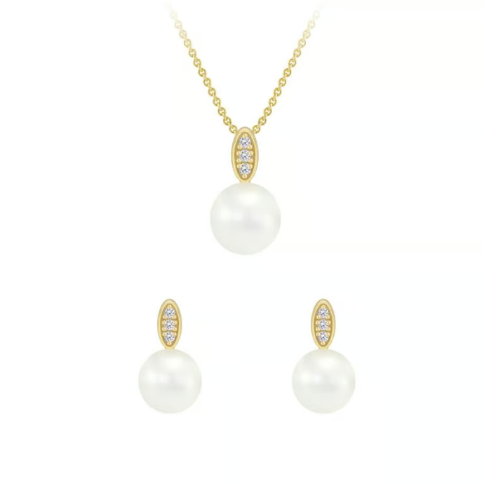 Zlatá romantická kolekce s perlami a diamanty, Eppi, 18 710 Kč
