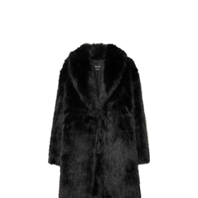 Dlouhý kabát z umělé kožešiny, Stradivarius, 2299 Kč