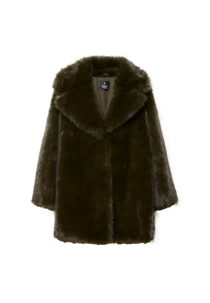 Kabát s umělou kožešinou, Stradivarius, 1999 Kč