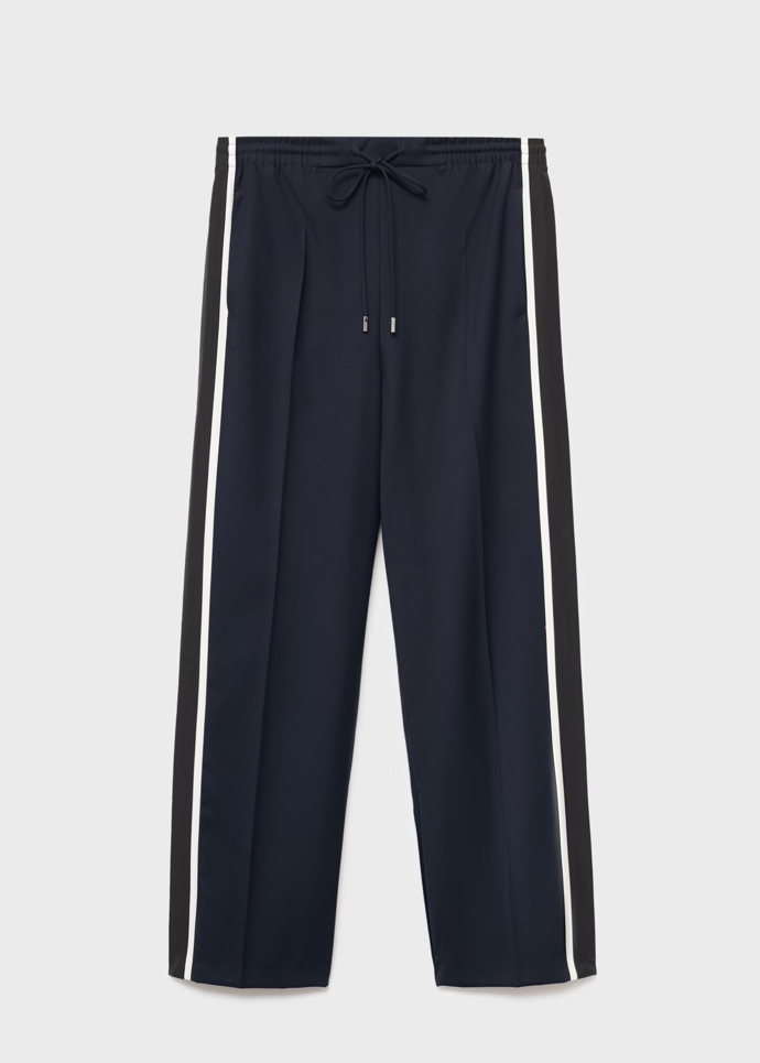 Rovné kalhoty s kontrastním proužkem, Mango, 1299 Kč