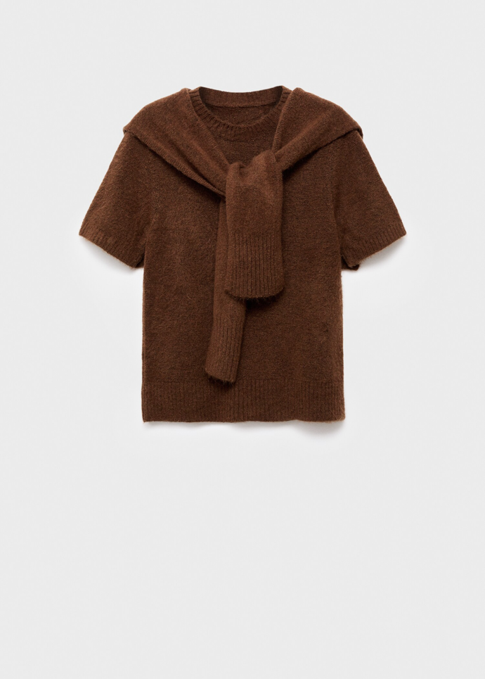 Kombinovaný svetr s krátkým rukávem, Mango, 999 Kč