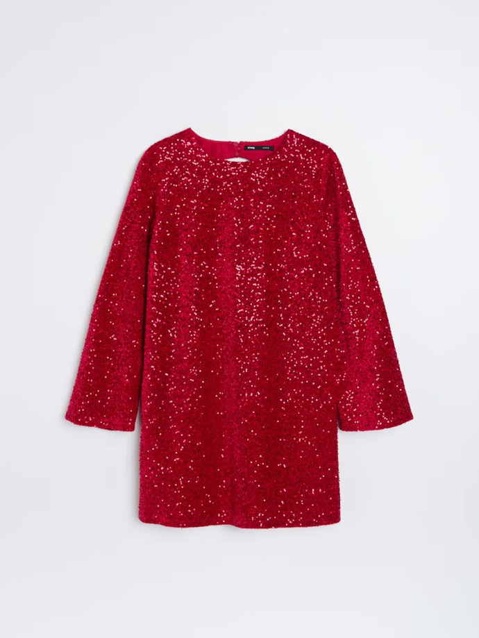 Krátké šaty s flitry, Sinsay, 479 Kč