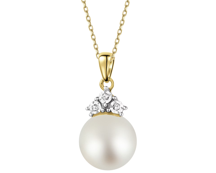 Zlatý přívěsek s diamanty a perlou, Apart, 6090 Kč