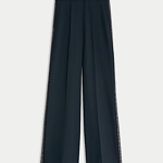 Tkané kalhoty s proužkem po stranách a širokými nohavicemi, Marks&Spencer, 1499 Kč