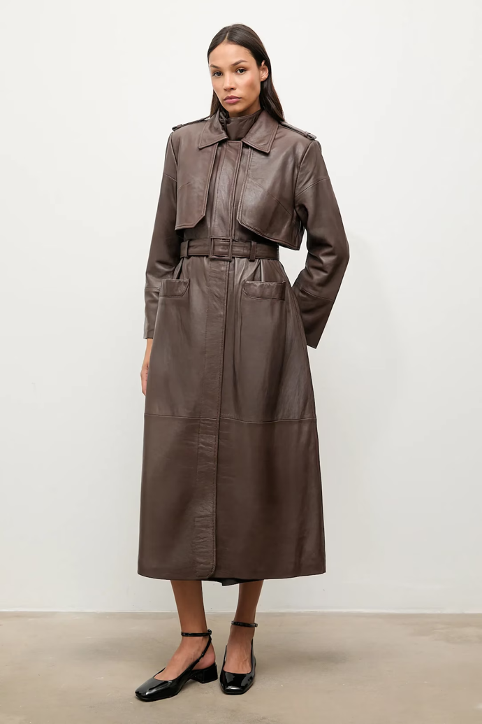 Kožený trenčkot, Answear.LAB, 9899 Kč