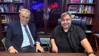 FOTO: Luboš Xaver Veselý s Milošem Zemanem.