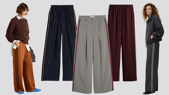 20 nejkrásnějších širokých kalhot s postranními pruhy: Spojují pohodlí a efekt prodloužení nohou