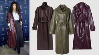 Nejkrásnější kabáty z kůže a koženky: Zkuste lesklé textury, vínovou i vysoké límce