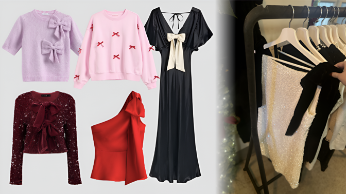 Nejstylovější detail zimy 2025: Mašle a mašličky zdobí svetry i šaty, nebojte se ani maxi velikostí