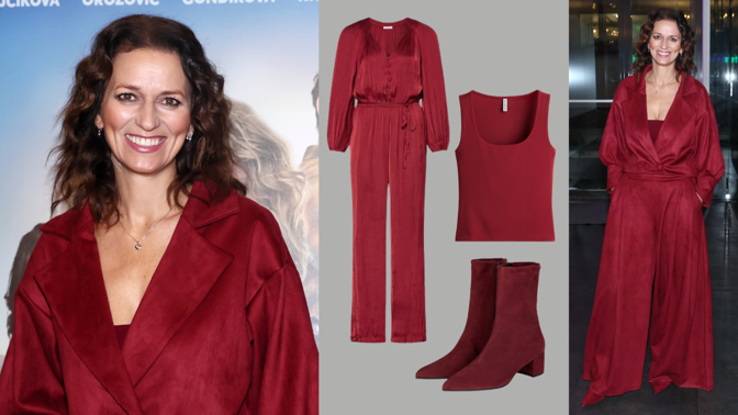 Ultramódní outfit Adély Gondíkové pro dámy 50+: V kompletu si vystačila s jednou trendy barvou včetně bot