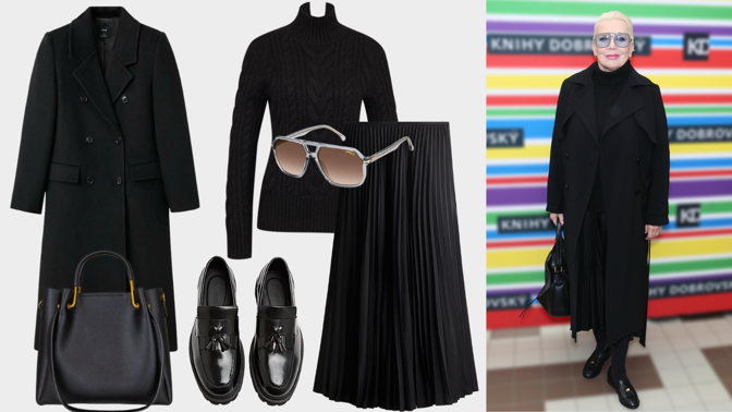 Černá nemusí být tabu ani po padesátce: Kateřina Kornová zabodovala extravagantními brýlemi i hrou s materiály