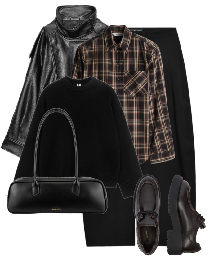 Více trendy kombinace s kostkovanou košilí.