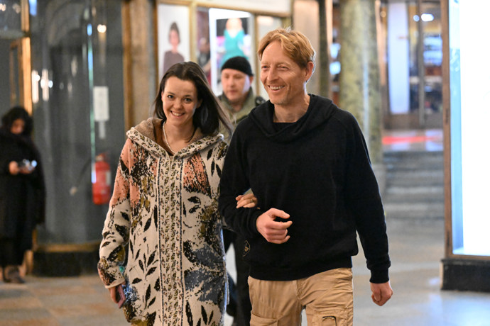 Karel Janeček a Lilia Khousnoutdinova na premiéře filmu Milion.