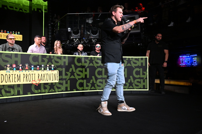 Tadeáš Veselý na tiskové konferenci Clash 14.