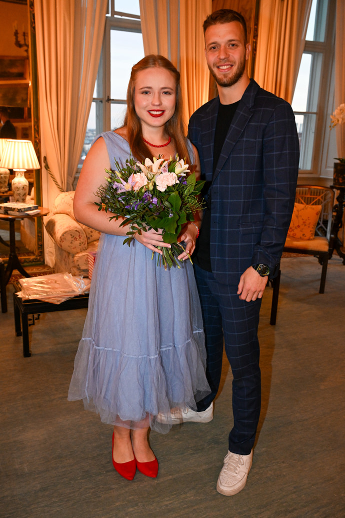 Martina Ptáčková se svým mladším bratrem. 