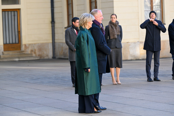 Petr Pavel a Eva Pavlová přivítali na Hradě albánského prezidenta a jeho choť.