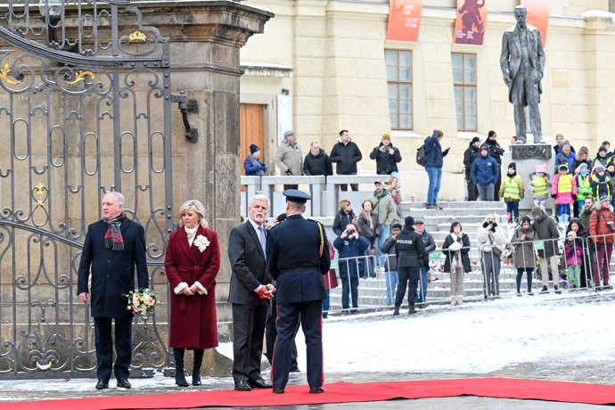 Petr Pavel a Eva Pavlová na Hradě přijali návštěvu.