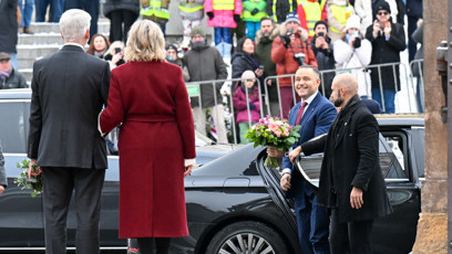 FOTO: Petr Pavel s manželkou přivítali na Hradě polský protějšek.