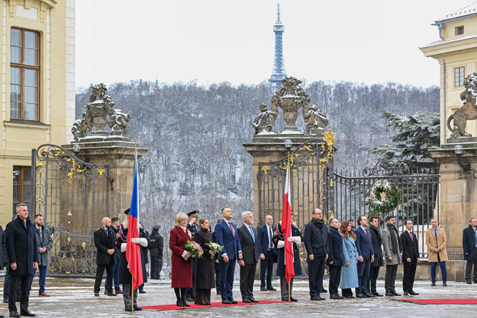 Petr Pavel a Eva Pavlová na Hradě přijali návštěvu.