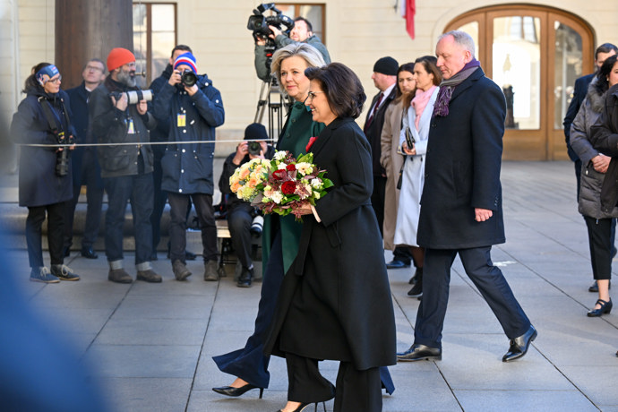 Petr Pavel a Eva Pavlová přivítali na Hradě albánského prezidenta a jeho choť.