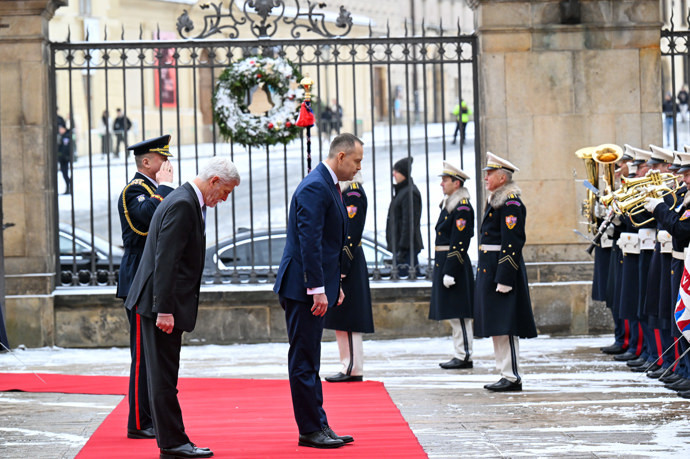 Petr Pavel a Eva Pavlová na Hradě přijali návštěvu.