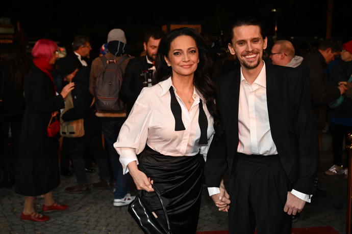 Lucie Bílá dorazila v doprovodu syna Filipa. 