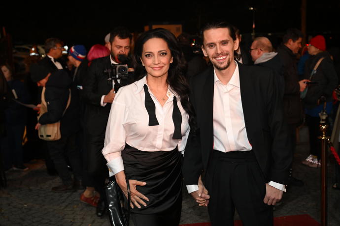 Lucie Bílá dorazila v doprovodu syna Filipa. 