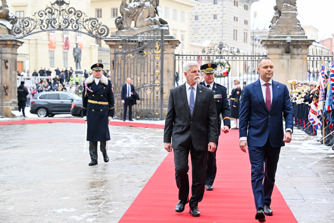 Petr Pavel a Eva Pavlová na Hradě přijali návštěvu.