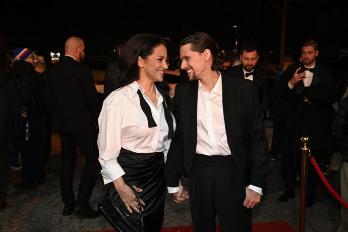 Lucie Bílá dorazila v doprovodu syna Filipa. 