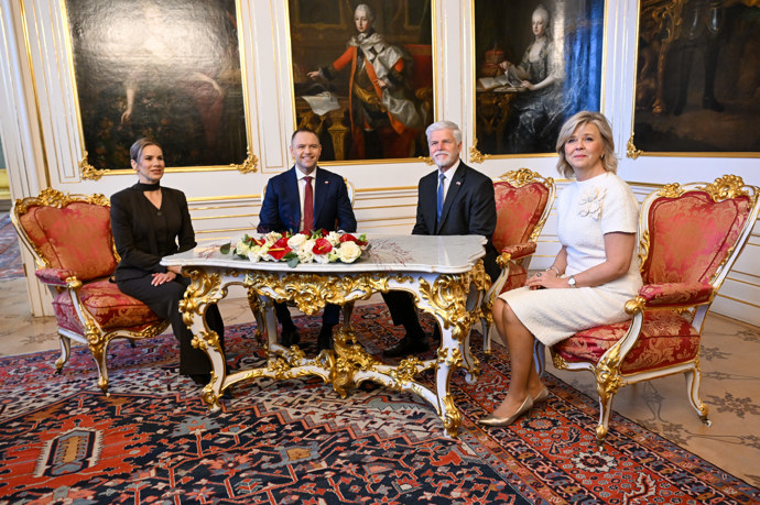 Petr Pavel a Eva Pavlová na Hradě přijali návštěvu.