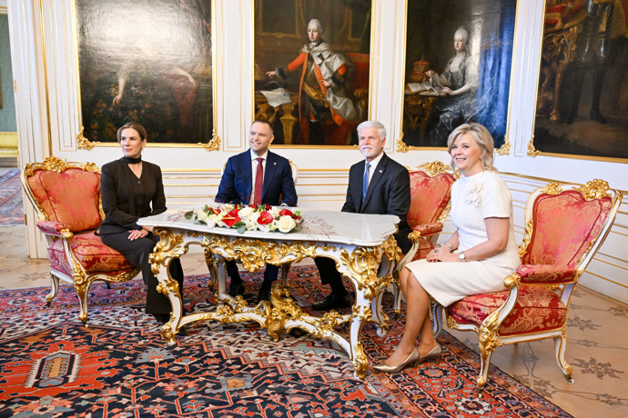 Petr Pavel a Eva Pavlová na Hradě přijali návštěvu.