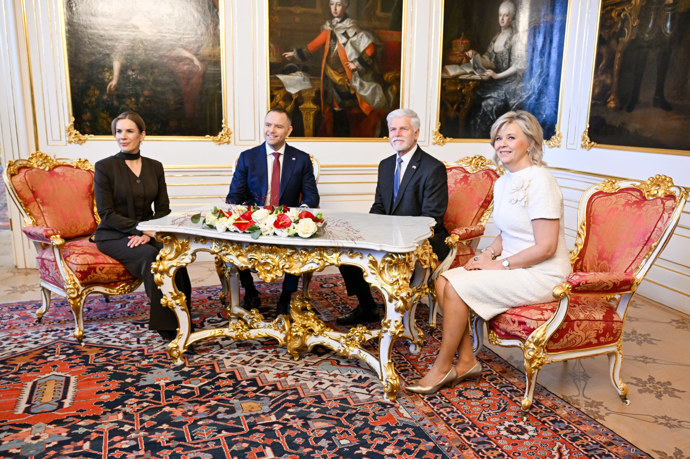 Petr Pavel a Eva Pavlová na Hradě přijali návštěvu.