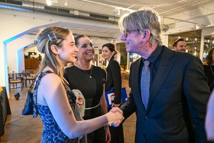Režisér Jiří Strach na premiéře filmu. 