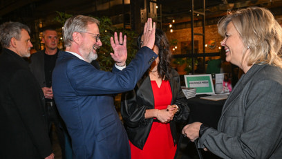 FOTO: Petr Fiala se náramně bavil.