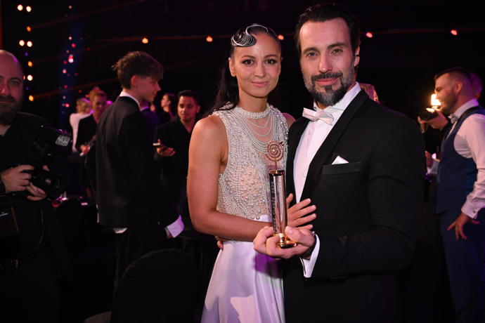 Noid se svou krásnou ženou Eliškou. 