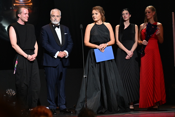 Barbora Munzarová, Ondřej Kepka a Viktor Zavadil na Cenách Thálie.