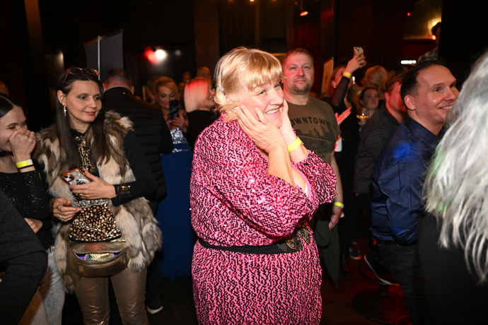 Eva Poláčková na křtu videoklipu Sámera Issy. 