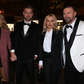 Tomáš Řepka a Petr Větrovský na premiéře filmu Hříšník: Řepka.