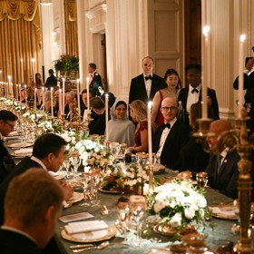 Okázalá recepce v Bílém domě.