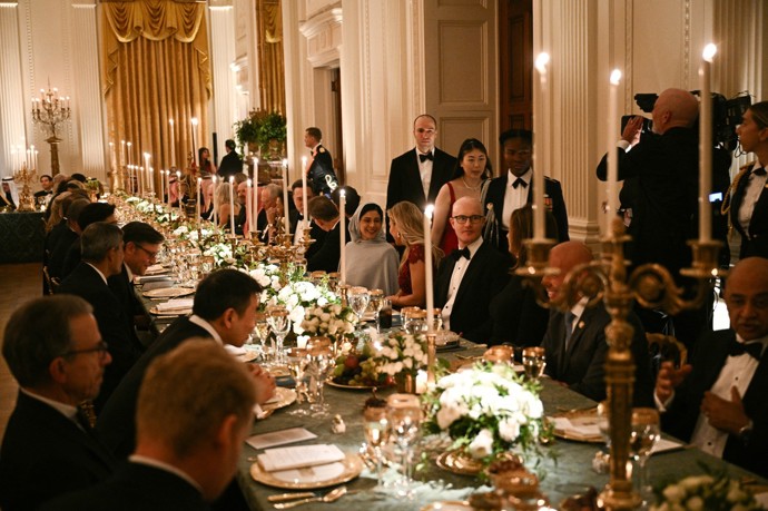 Okázalá recepce v Bílém domě.